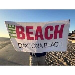 RARE Vintage 80s Goals DAYTONA BEACH logo beach towel retro neon preppy